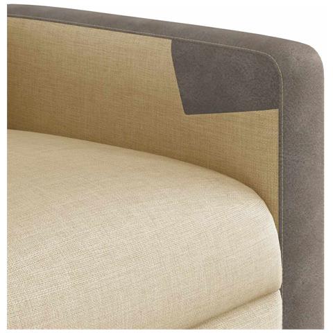 Poltrona Massaggiante Reclinabile Crema in Tessuto - Foto 9