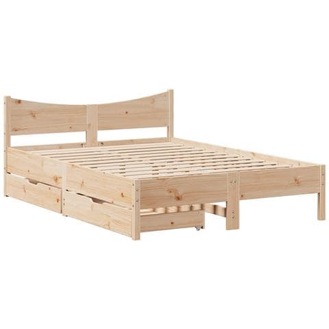 Giroletto con Cassetti 135x190 cm in Legno Massello di Pino - Foto 1