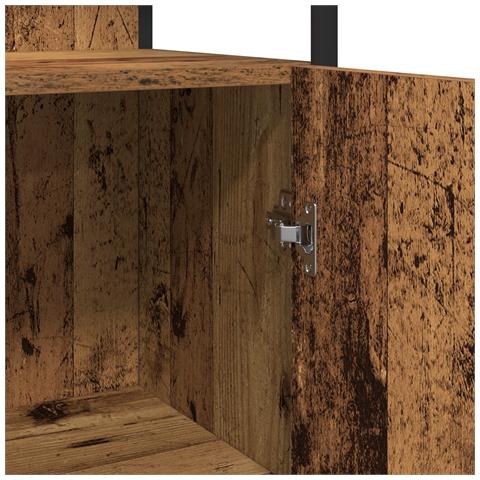 Set di mobili per bagno a 3 pezzi in legno ingegnerizzato effetto legno vecchio - Foto 9