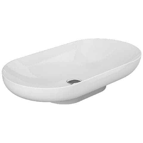 Lavabo Da Appoggio Des Ovale Bianco Alpino - Foto 2