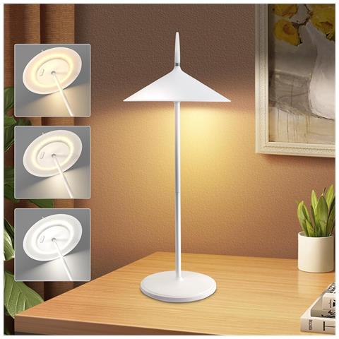 Lampada Da Tavolo A Led, Moderna, Ricaricabile, Dimmerabile Al Tocco, Per Esterni, Giardino - Foto 2