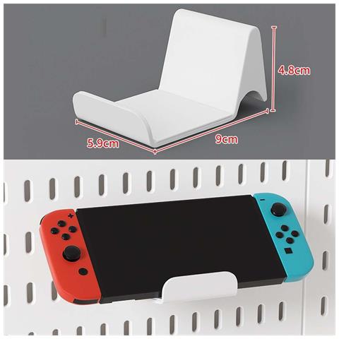 Supporto Per Controller Di Gioco Per Pannello Forato: Gancio Per Accessori Per Scaffali White - Foto 6