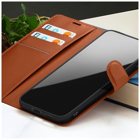 Custodia A Portafoglio Per Samsung A41 Con Supporto E Linguetta Magnetica, Marrone - Foto 5