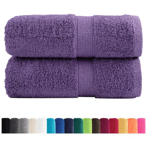 Asciugamani per Ospiti SOLUND 2 pz Viola 30x50 cm 600 g/m² - Foto 2