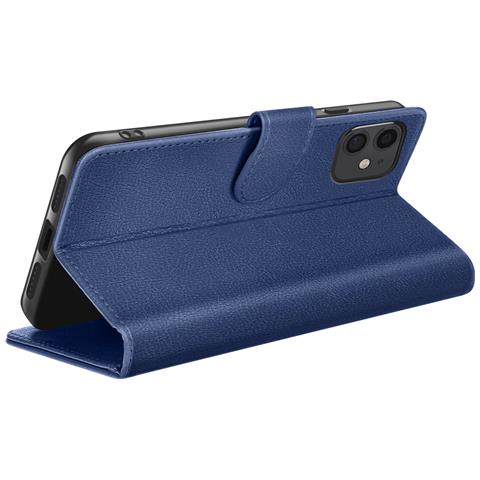 Custodia A Portafoglio Per Iphone 11 Con Supporto E Linguetta Magnetica, Blu Scuro - Foto 2