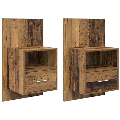 Armadietto per letto 2 pcs Legno vecchio 48.5 x 32.5 x 80 cm - Foto 1