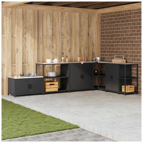 Mensola per il deposito in cucina con lo scaffale Nero Acciaio - Foto 2