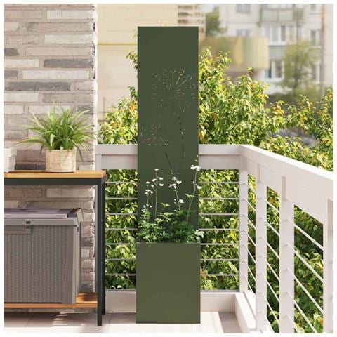 Vaso da Giardino con Pannello Decorativo Oliver verde - Foto 2