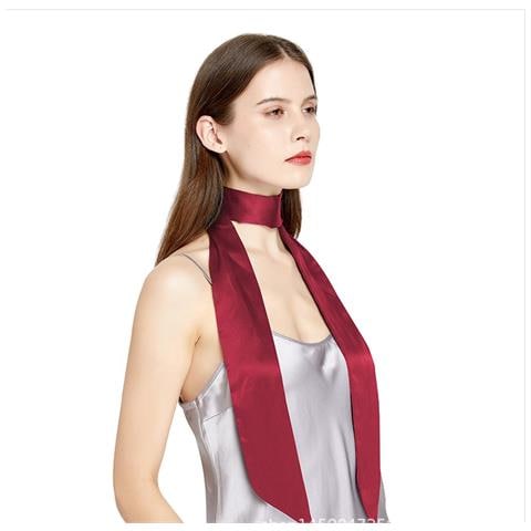 Elegante Sciarpa Lunga In Pura Seta Di Gelso Al 100% - Accessorio Di Moda Versatile Red - Foto 3