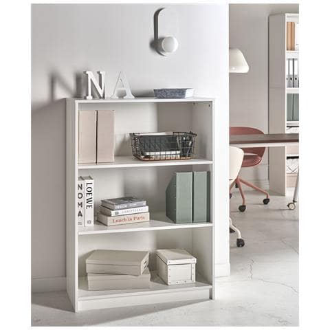 Libreria A 3 Ripiani Zehna 117 Cm Bianco - Foto 1