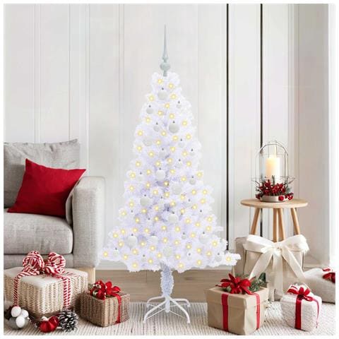 Albero di Natale artificiale Bianco 150 cm PVC e Acciaio - Foto 2