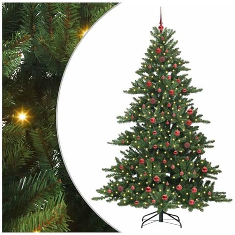 Albero di Natale Artificiale con Rami Pieghevoli Verde 210 cm - Foto 1