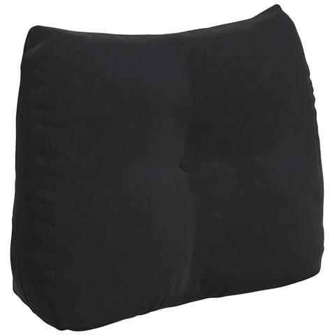 Cuscino per Schiena Nero 60 x 24 x 50 cm Velluto - Foto 1