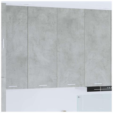 Armadio pensile con porta Riga Grigio cemento 80 x 31 x 100 cm - Foto 2