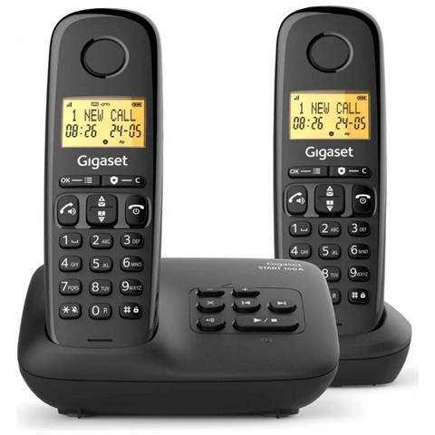 Telefono Cordless Dect Doppio Nero - Basic100aduonoir - Foto 1