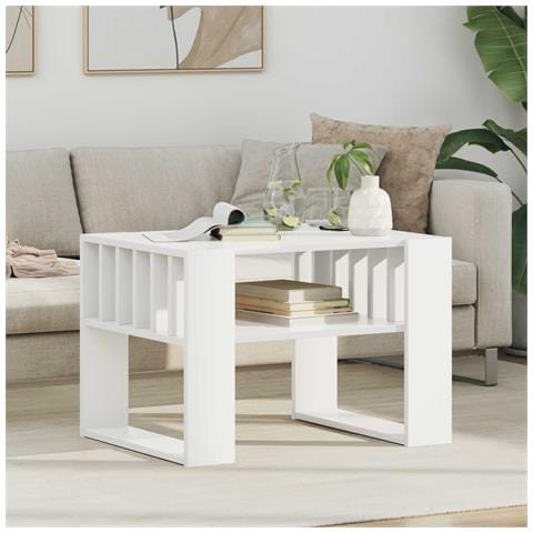 Tavolino da salotto Bianco 66 x 49,5 x 45 cm Legno multistrato - Foto 2