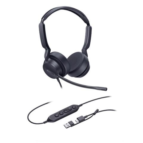UH42 Dual UC USB-C /A Auricolare Cablato A Padiglione Musica e Chiamate USB Type-C / USB Type-A Nero - Foto 1