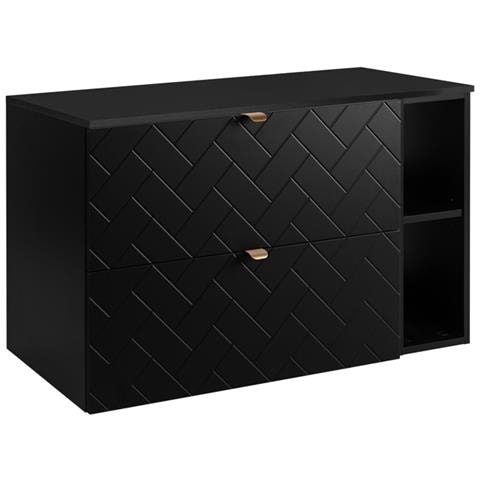 | Mobiletto 100 cm - Noir Mat - Mobili da bagno - Mobili da bagno - Sottolavabo - Piano d'appoggio - Libreria - Foto 1