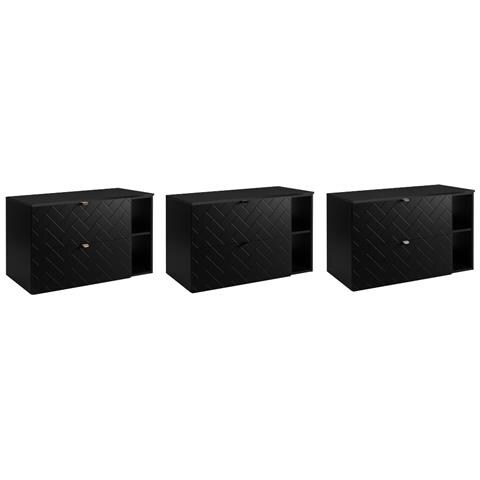 | Mobiletto 100 cm - Noir Mat - Mobili da bagno - Mobili da bagno - Sottolavabo - Piano d'appoggio - Libreria - Foto 9