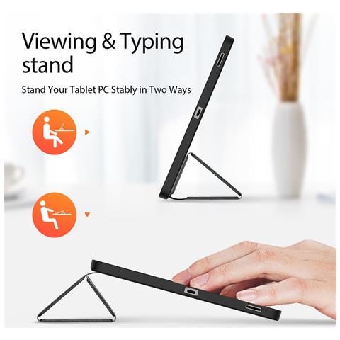 Cover per Galaxy Tab S10 FE+ - Pelle /PU, Nero - Foto 4