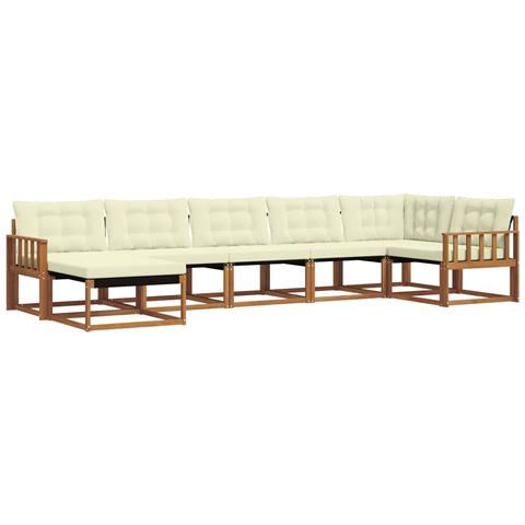 Set di divani da esterno con cuscino 21 pcs Naturale e Crema - Foto 1