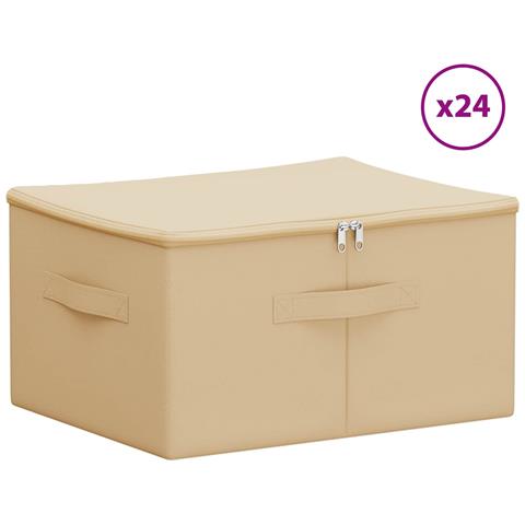 Scatola di Stoccaggio 24 pcs Crema 43 x 34 x 23 cm - Foto 1