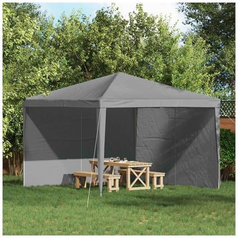 Parete per tenda da festa 2 pcs Grigio Chiaro 400 x 195 cm - Foto 2