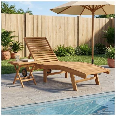 Lettino da sole 2 pcs Marrone Legno di teak solido - Foto 2