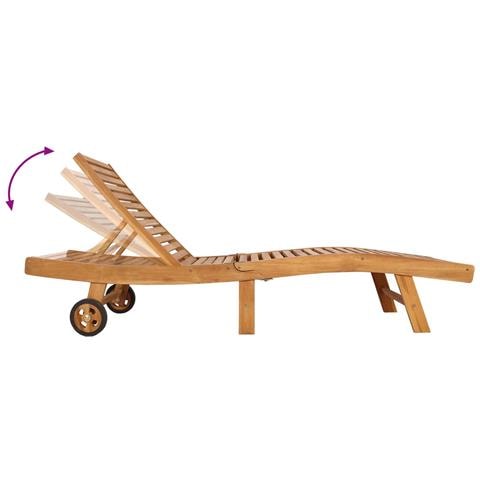 Lettino da sole 2 pcs Marrone Legno di teak solido - Foto 9