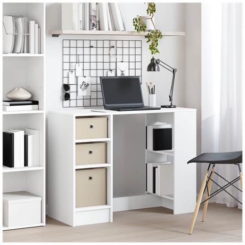 Scrivania Bianco 100 x 40 x 75 cm Legno multistrato - Foto 2