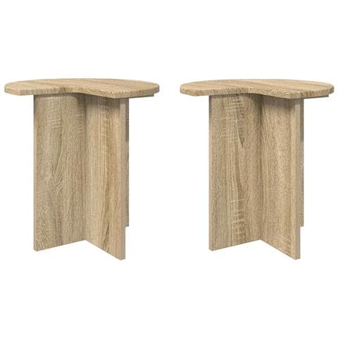 Tavolo laterale 2 pcs Rovere Sonoma Ø 39 x 38 cm - Foto 1