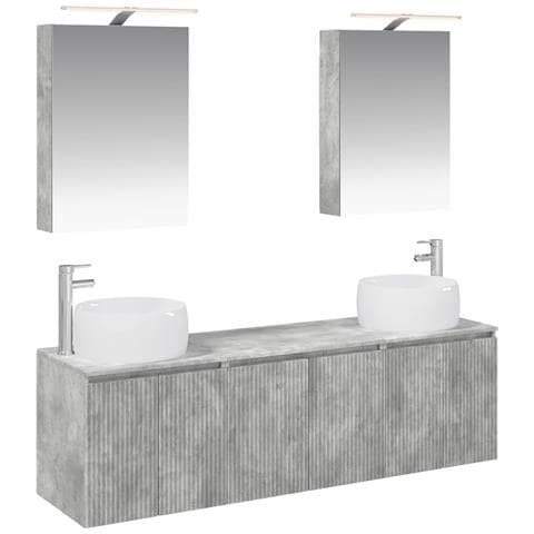 Set di Armadi da Bagno 5 pcs Grigio Cemento - Foto 1