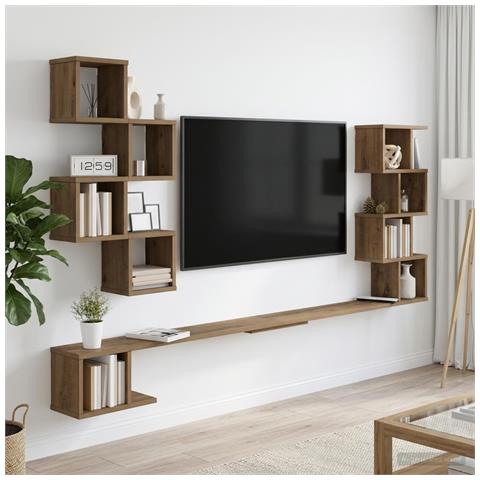 Mensola per TV da muro Rovere Artigianale 180 x 15 x 94 cm - Foto 2