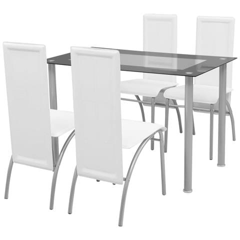 Set Sala Da Pranzo 5 Pezzi Bianco - Foto 1