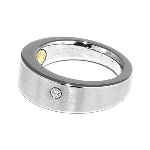 DS-A002 Anello da donna in acciaio color argento taglia 15 - Foto 2