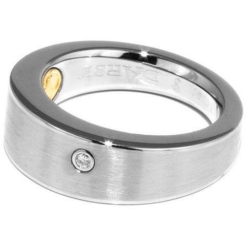 DS-A002 Anello da donna in acciaio color argento taglia 15 - Foto 1