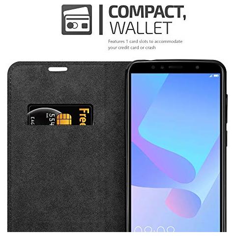 Custodia Compatibile Con Huawei Y6 Prime In Bruno Caffè - Coperchio Protettiva Con Chiusura Magnetica, Funzione Stand E Tasca Per Le Carte - Foto 2