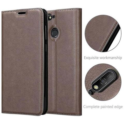 Custodia Compatibile Con Huawei Y6 Prime In Bruno Caffè - Coperchio Protettiva Con Chiusura Magnetica, Funzione Stand E Tasca Per Le Carte - Foto 10