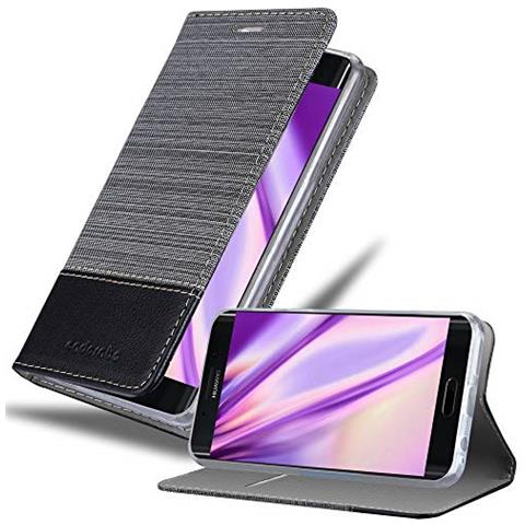 Custodia Compatibile Con Huawei Mate 9 Pro In Grigio Nero - Coperchio Protettiva Con Chiusura Magnetica, Funzione Stand E Tasca Per Le Carte - Foto 1