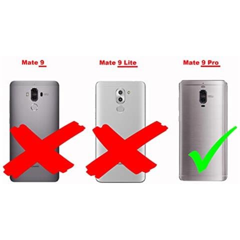 Custodia Compatibile Con Huawei Mate 9 Pro In Grigio Nero - Coperchio Protettiva Con Chiusura Magnetica, Funzione Stand E Tasca Per Le Carte - Foto 2