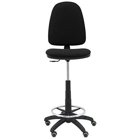 T04cp - sgabello Ergonomico, Regolabile In Altezza, Anello Poggiapiedi E Ruote Di Parquet Nero - Foto 2