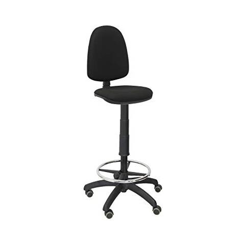 regolabile in altezza anello poggiapiedi e ruote di parquet nero Piqueras Y Crespo T04CP – Sgabello ergonomico 