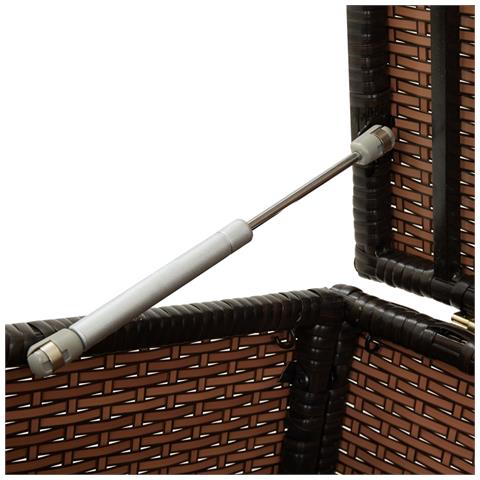 Baule da Giardino in Polyrattan 100x50x50 cm Marrone - Foto 9