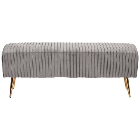 Panchina Da Camera Da Letto In Velluto Grigio Paterson - Foto 16