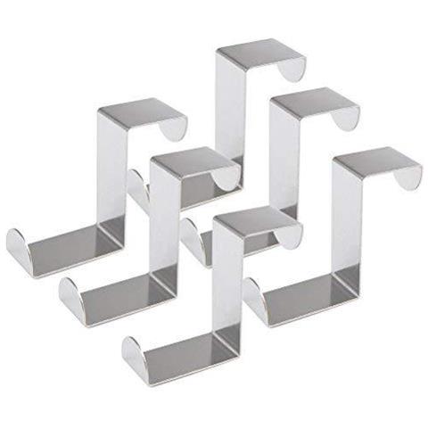 6pcs Sopra Porta Ganci 45mm Acciaio Inox Reversibile Ganci Armadio E Cassetti Appendiabiti Ganci Basculanti Spessore 1mm - Foto 1