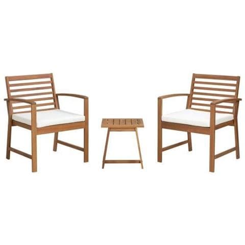 Set Di Mobili Da Giardino In Legno Di Acacia Fsc Con Cuscini - 2 Persone - Cali - Ecru - Foto 1