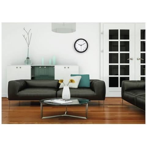 Maxr Orologio Da Parete In Quarzo Cerchio Nero, Bianco - Foto 2