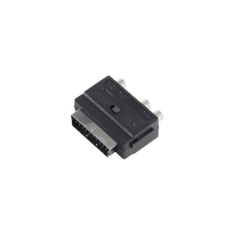 Bs94034 Adattatore Per Inversione Del Genere Dei Cavi Scart 3xrca Nero - Foto 1