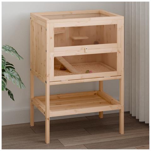 Gabbia Per Criceti 55x40x80 Cm In Legno Massello Di Abete - Foto 2