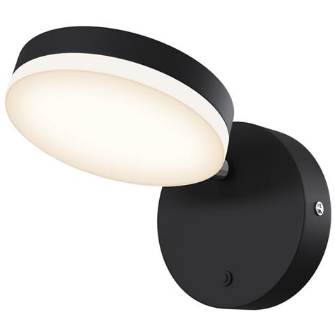 Applique Da Parete Moderno Fad Metallo Nero Acrilico 1 Luce Led 6w - Foto 1
